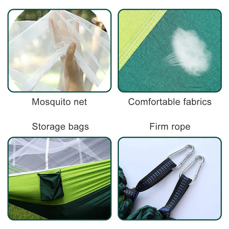 Lightweight Portable Camping Hammock and Tent Awning Rain Fly Tarp Waterproof Mosquito Net Hammock Canopy 210T Nylon Hammocks