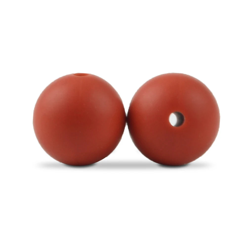 LOFCA 12mm 100pcs Silicone Beads Round Teether Baby Nursing Necklace Pacifier Clip Oral Care BPA Free Food Grade Colorful