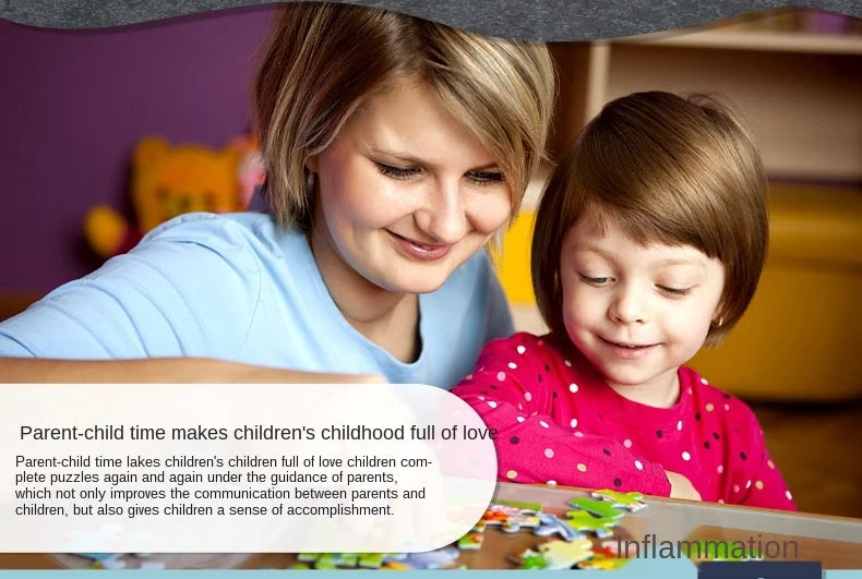 11cm/4.33in Kids Wooden Jigsaw Puzzle Games Cartoon Animal Vehicle Pattern Children Montessori Educational Toys