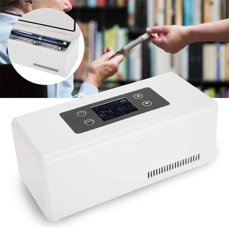 Rechargeable Mini Insulin Cooler Refrigerator Case Insulated Box Reefer Car Constant Temp 2-8℃ Organizer Storage for Travel