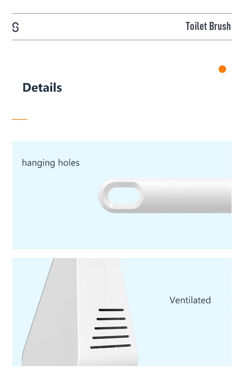 Silicone Golf Shape Toilet Brush with Holder Set  Toilet Cleaner Brush Wall Mounted Toilet Brush and Drying Holder for Bathroom