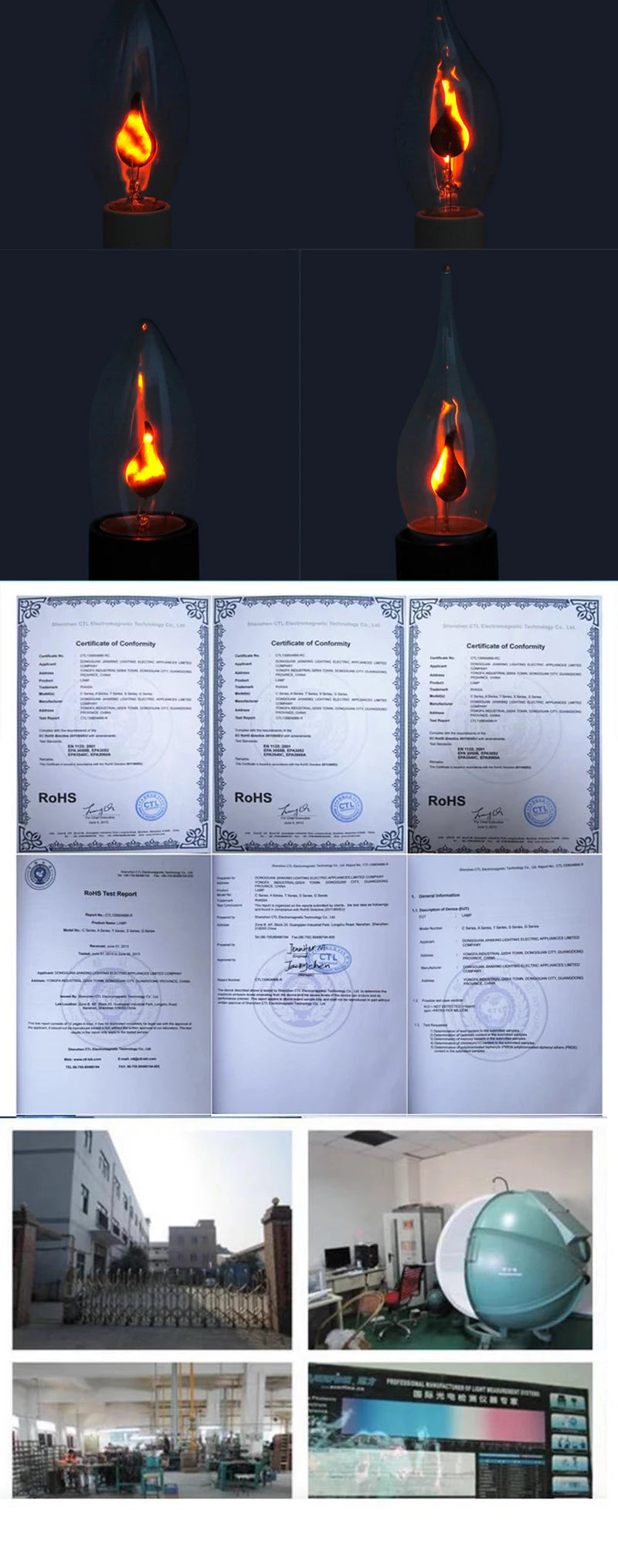 Vintage Edison E14 E27 Led Bulb Candle Light Flame Effect Bulb 3W AC220V Home For Decor Lighting Ampoule Candle Bulb