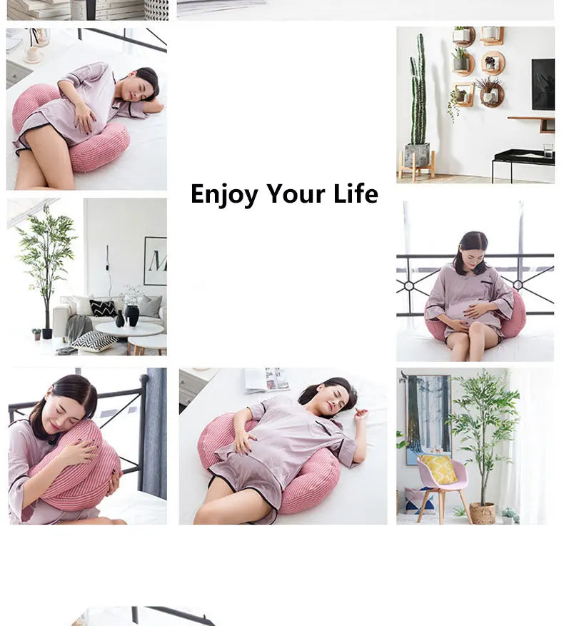 Multi-function U Shape Pregnant Women Sleeping Support Pillow Bamboo Fiber Cotton Side Sleepers Pregnancy Body Pillows For Mater