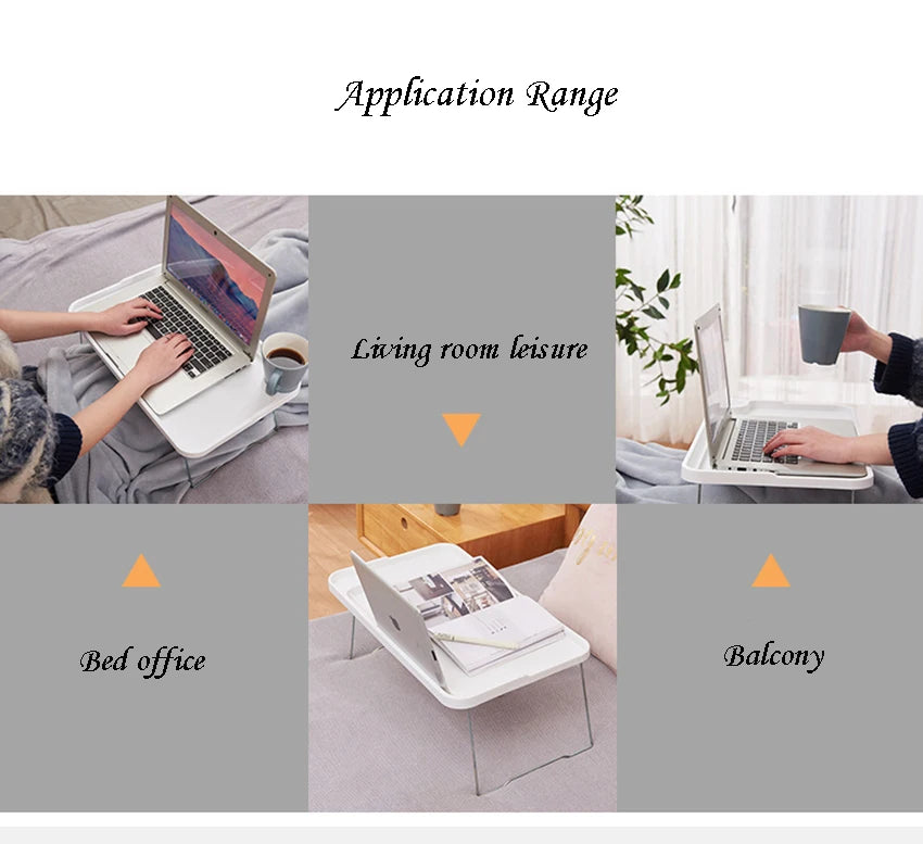 Folding Computer Desk With Cup Holder, Portable Bed Laptop Desks Creative Mobile Phone Card Slot Study Table Stand Notebook Desk