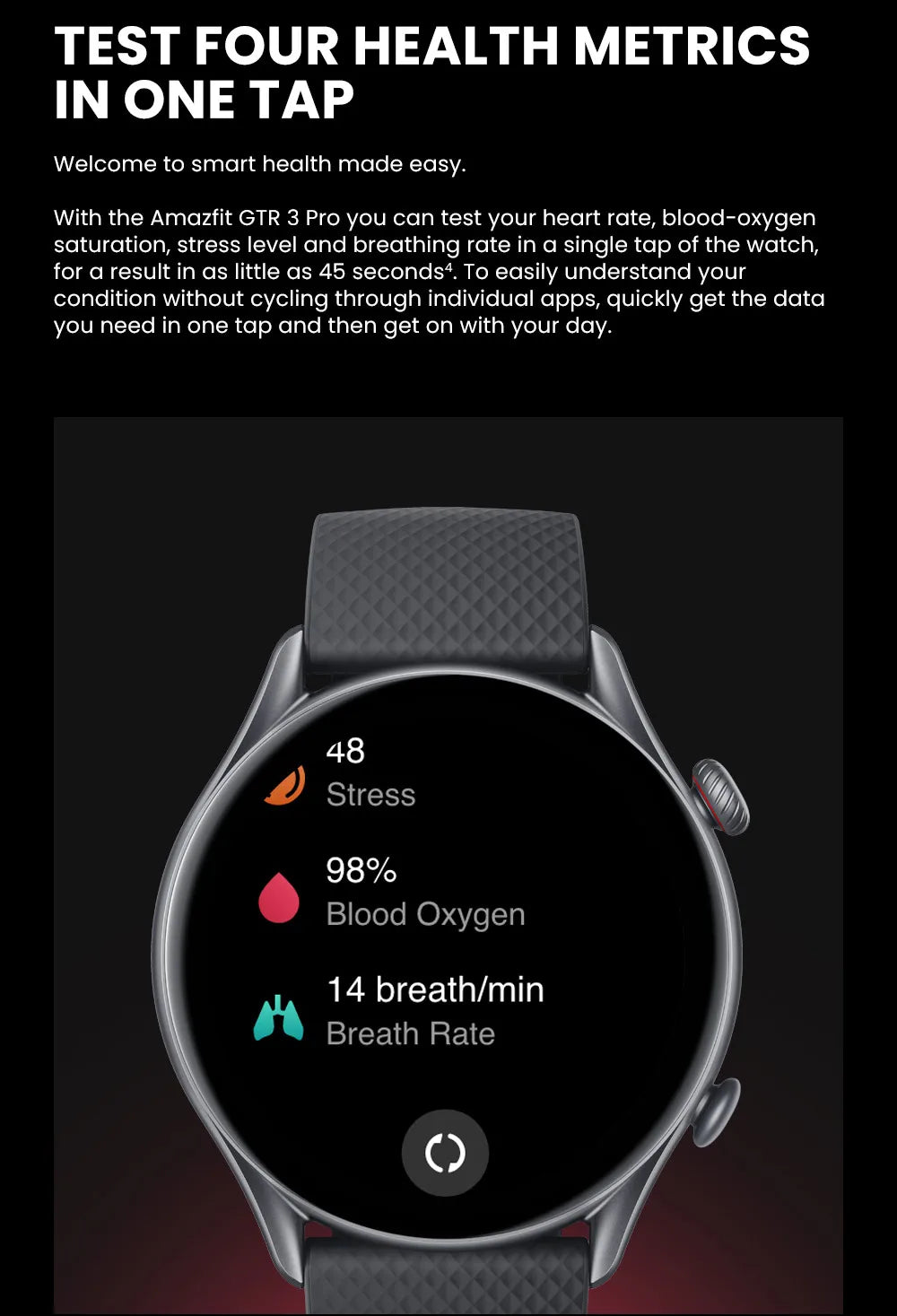 Amazfit GTR 3 Pro GTR3 Pro GTR-3 Pro 46mm Smartwatch AMOLED Display Zepp OS App 12-day Battery Life Watch  150+Sports Modes