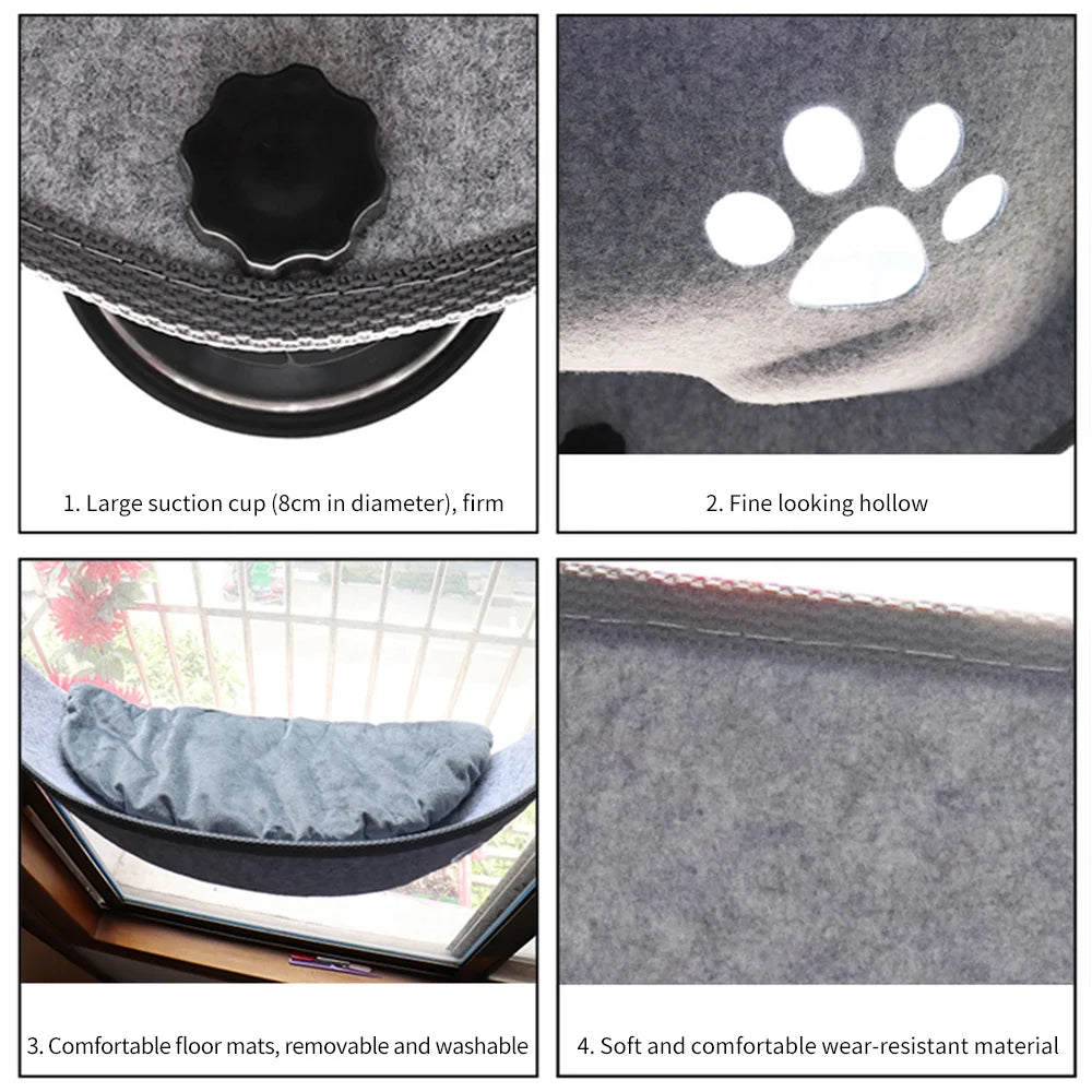 Cat Window Hammock With Strong Suction Cups Pet Kitty Hanging Sleeping Bed Storage For Pet Warm Cage Cat Shelf Seat Beds Winter