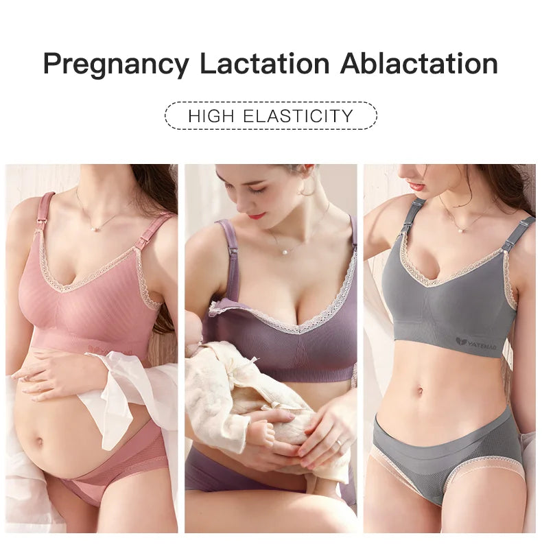 YATEMAO Breastfeeding Bra Pregnancy Clothes Maternity Nursing Bra Feeding Bra for Soutien Gorge Allaitement Pregnant Women