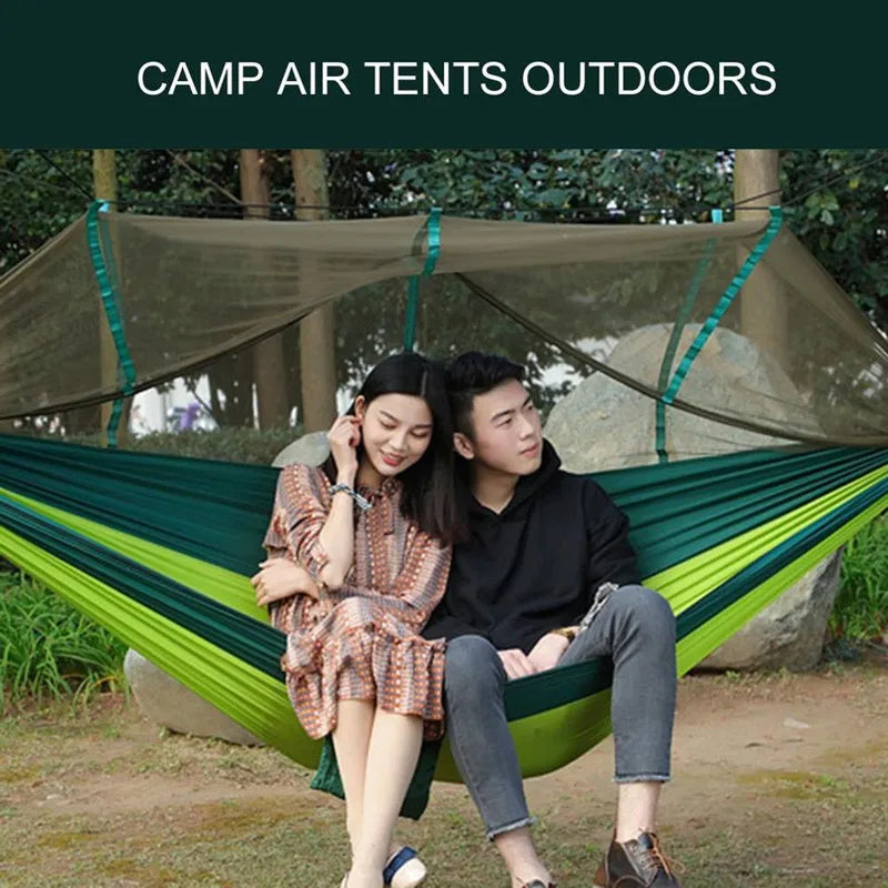 Camping Hammock with Mosquito Net&Rainfly Tent Tarp & Tree Straps,Portable Nylon Hammock Tent for Camping Hiking Backyard Travel