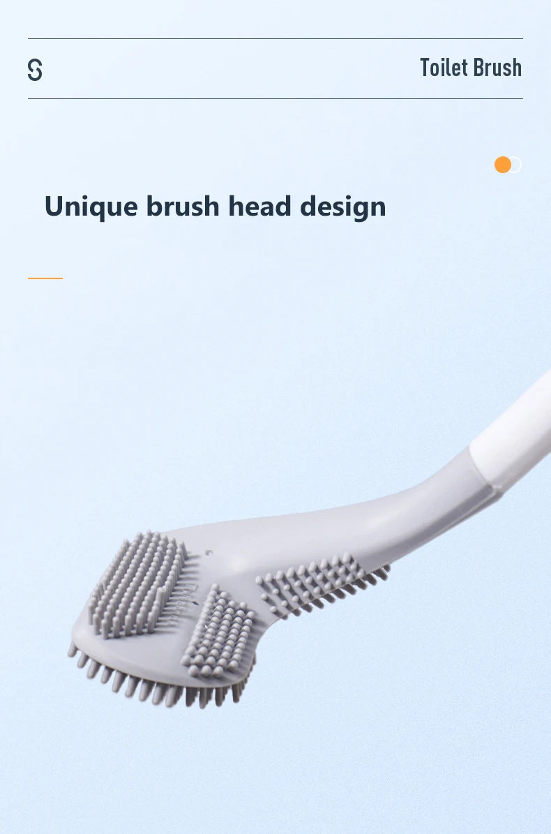 Silicone Golf Shape Toilet Brush with Holder Set  Toilet Cleaner Brush Wall Mounted Toilet Brush and Drying Holder for Bathroom