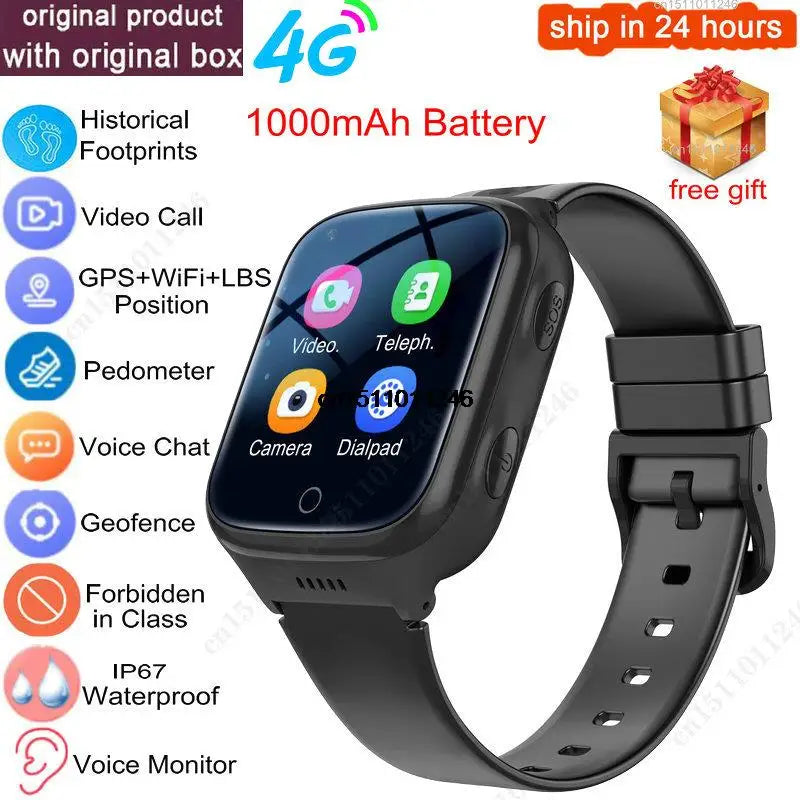 KGG 4G Smart Watch Kids GPS WiFi 1000mAh Video Call Tracker Location SOS Call Back Monitor Phone Watch Smartwatch Children Gifts