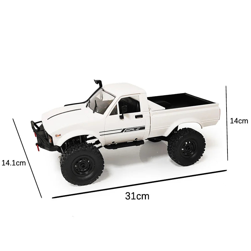 WPL C24-1 Full Scale RC Car 1:16 2.4G 4WD Rock Crawler Electric Buggy Climbing Truck LED Light On-road 1/16 For Kids Gifts Toys