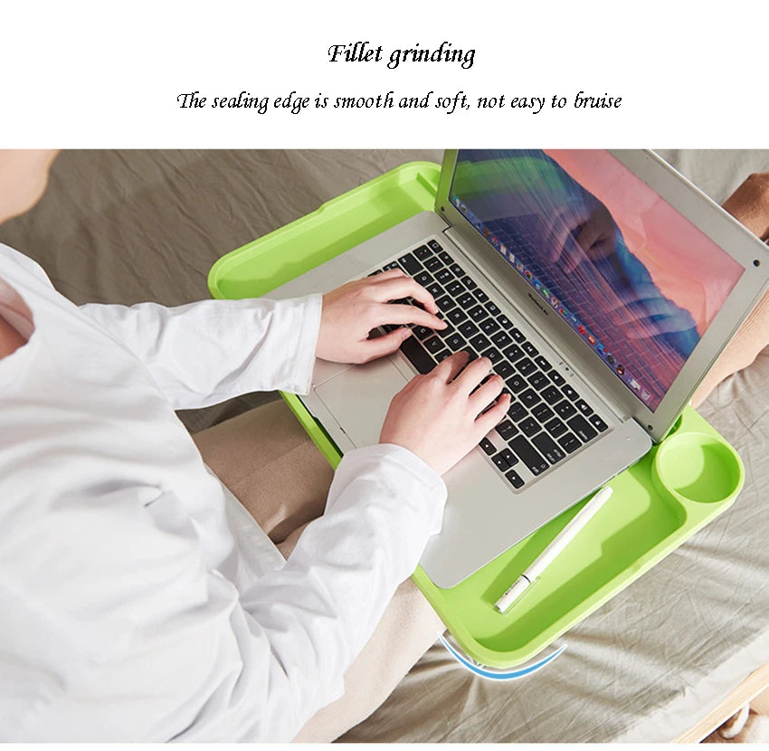 Folding Computer Desk With Cup Holder, Portable Bed Laptop Desks Creative Mobile Phone Card Slot Study Table Stand Notebook Desk
