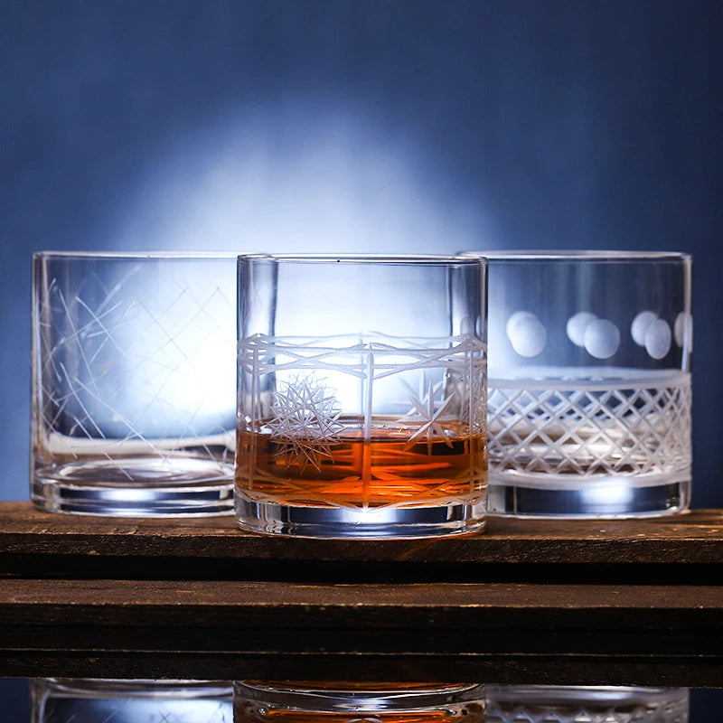 Whiskey Glass, Old Fashioned Rocks Glasses Tumblers, Glassware for Cocktail Scotch, Bourbon, Gin, Voldka, Brandy