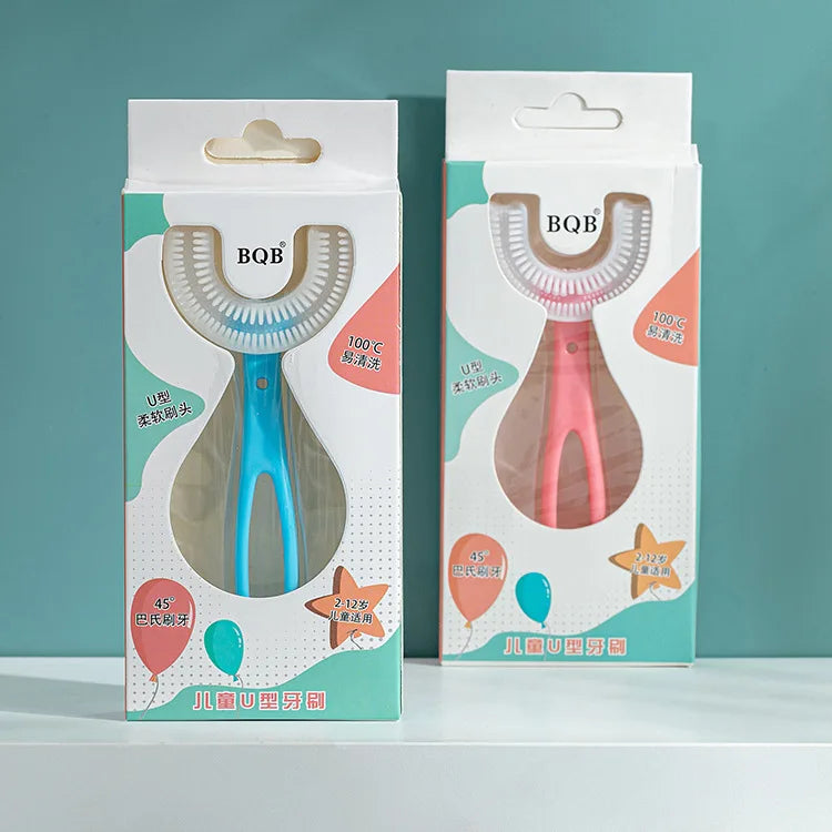 Baby Toothbrush Children 360 Degree U-shaped Child Toothbrush Kids Teeth Oral Care Soft Silicone Baby Brush Teethers Cleaning