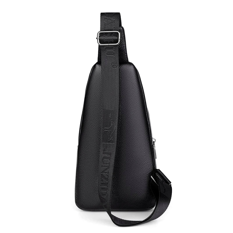 Men's Chest Pack Crossbody Bag Luxury Design Durable PU Leather Handbag Chest Bag Vintage Leisure Men's Handbag Shoulder Bag