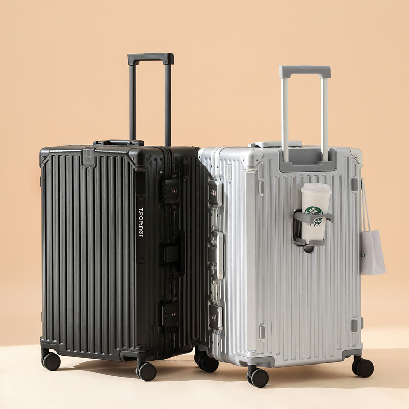 KLQDZMS Luggage 26"29"32 Inch Large Capacity Aluminum Frame Cart Case Cart Style Travel Bag Universal Wheel Rolling Suitcase