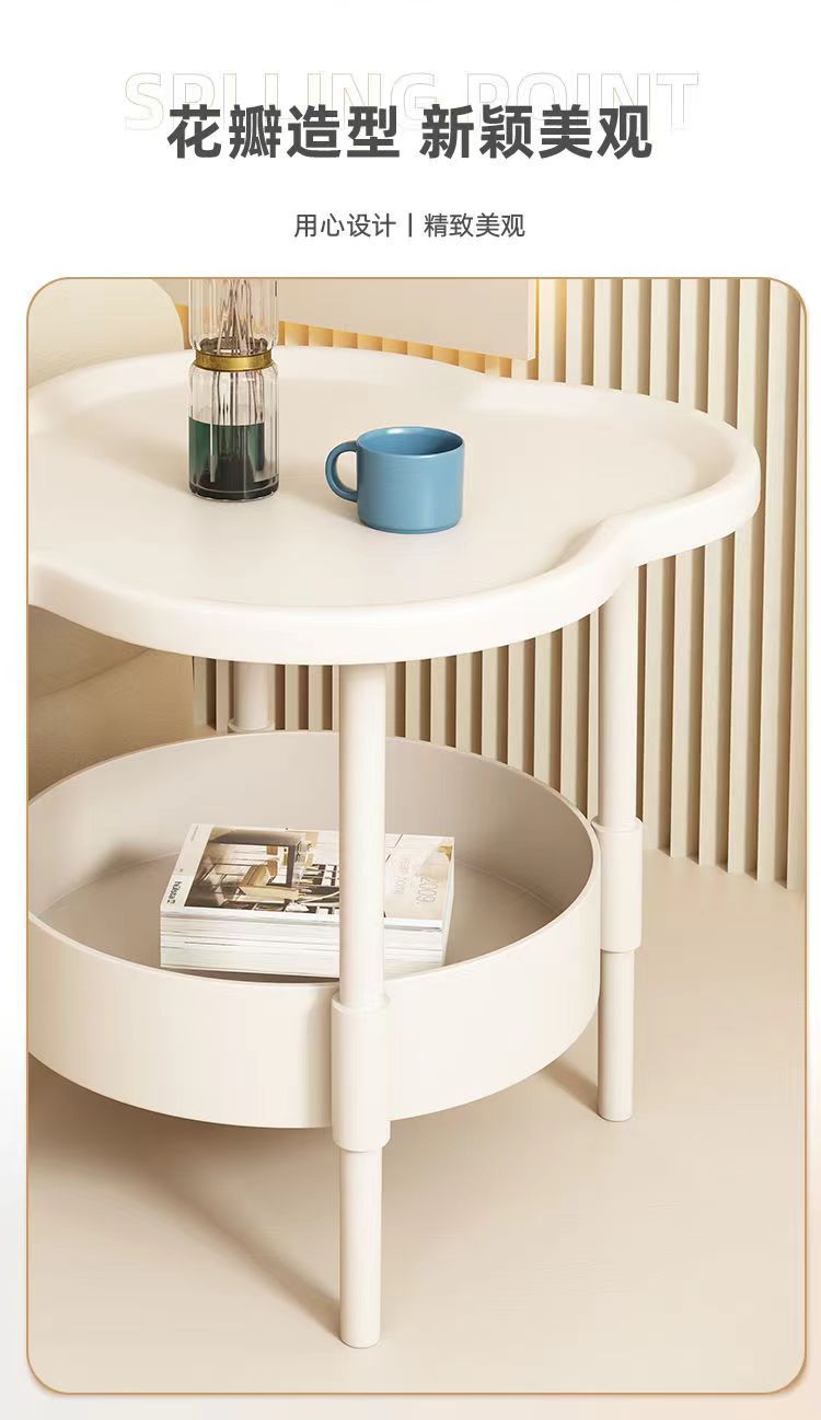 Cream Style Small Coffee Table Creative Side Table Double Layered Modern Simple Sofa Side Cabinet Table Storage rack
