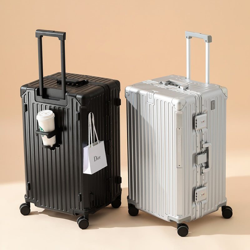 KLQDZMS Luggage 26"29"32 Inch Large Capacity Aluminum Frame Cart Case Cart Style Travel Bag Universal Wheel Rolling Suitcase