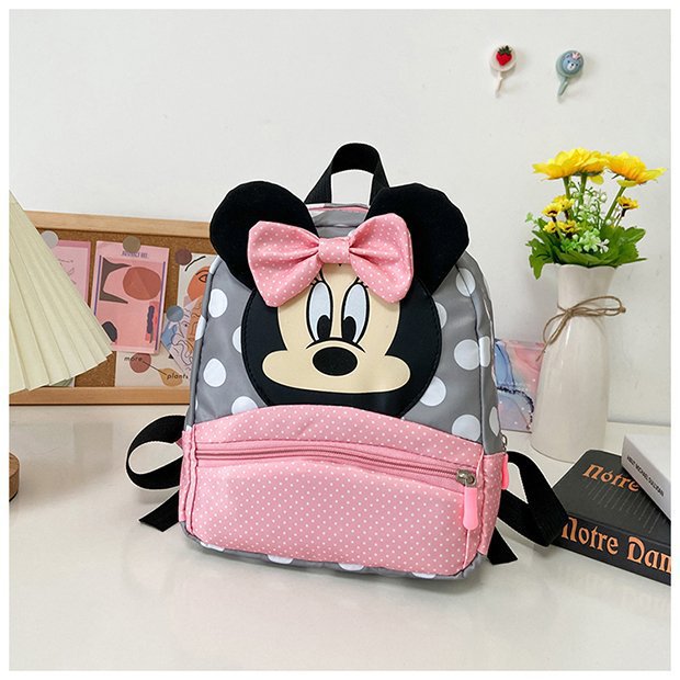 Disney New Backpack 2025 Minnie Schoolbag For Kids Cartoon Kindergarten Schoolbag Kawaii Pink Backpack As a Gift For Children