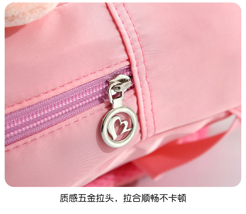 Plush 3D Rabbit Backpack for Boys Girls Kids Children SchoolBag Cute Bow Tie Cartoon School Bags Kindergarten Preschool Baby Bag