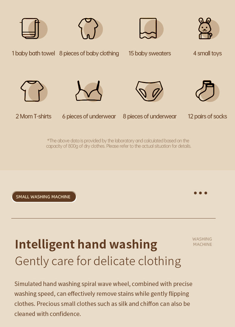 Folding Portable Washing Machine Big Capacity with Clothes Spin Dryer Bucket Travel Socks Underwear Panties Washing Machine