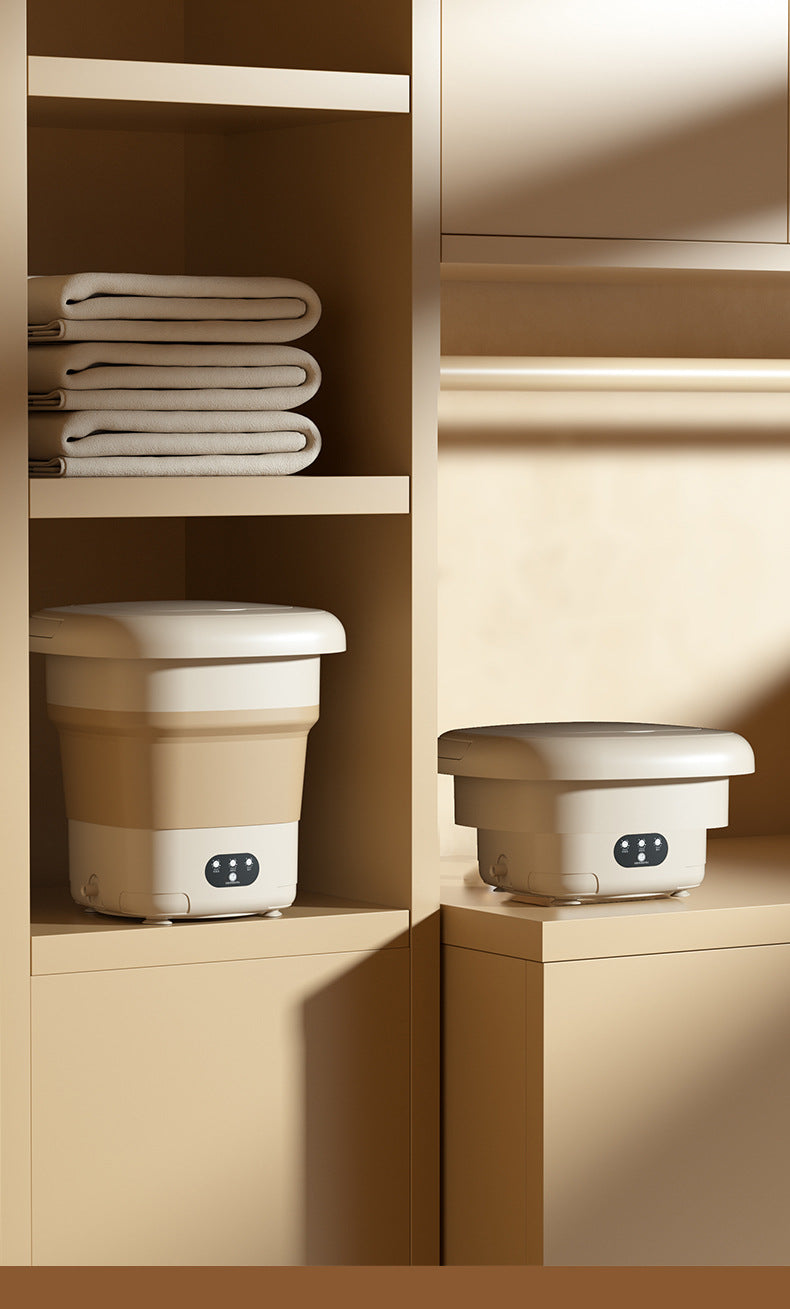 Folding Portable Washing Machine Big Capacity with Clothes Spin Dryer Bucket Travel Socks Underwear Panties Washing Machine