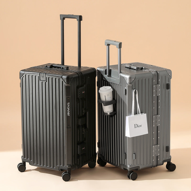 KLQDZMS Luggage 26"29"32 Inch Large Capacity Aluminum Frame Cart Case Cart Style Travel Bag Universal Wheel Rolling Suitcase