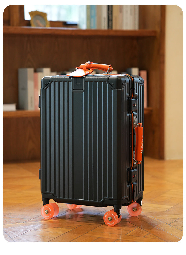 KLQDZMS Carry-on Travel Luggage 20"24"28 Inch Aluminum Frame Large Capacity Trolley Case PC Boarding Box Multi-function Suitcase