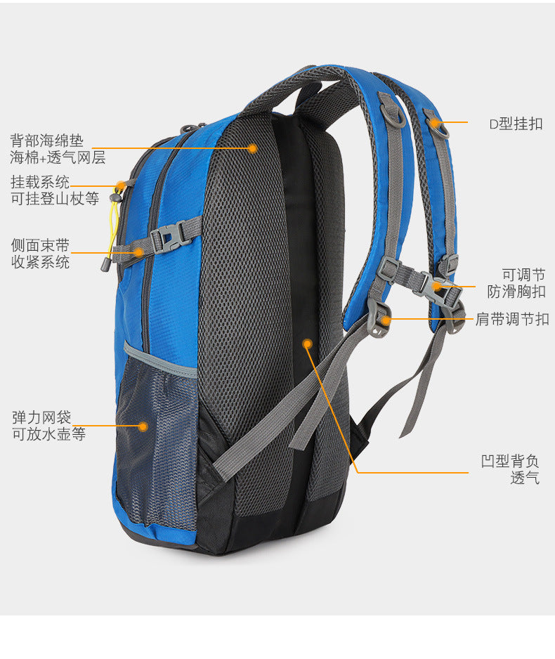 Classic 40L Outdoor Backpack Men Women High Quality Waterproof Travel Backpack Bag for Men Causal Patchwork Sport Backpack Women