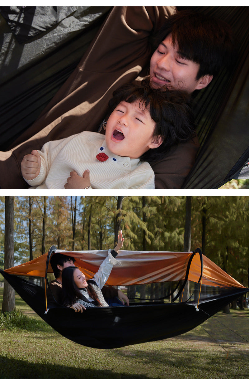Traveler hammock Outdoor anti roll and anti mosquito hammock Double person sunshade camping hammock with mosquito net
