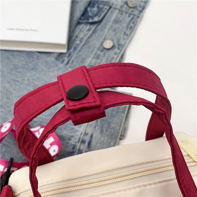 Stitch Canvas Shoulder Bag For Women Cartoon Strawberry Bear Casual Crossbody Bag Daily Commuting