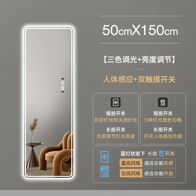 Bathroom Mirror Aestheti Full Length Hallway Large Floor Mirror Quality White Espelho Redondo Home Decorating Itemson sale