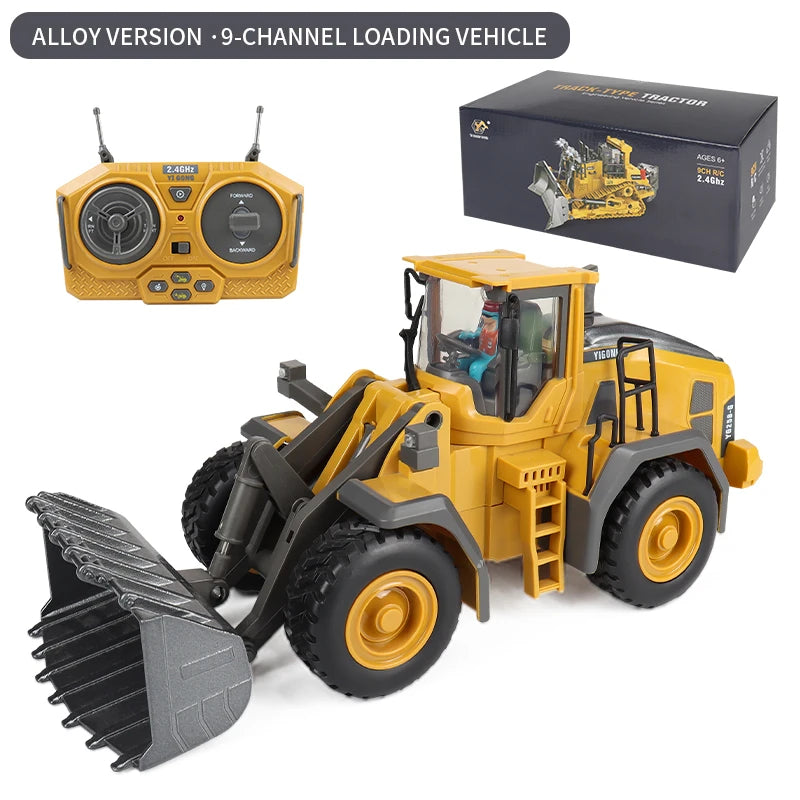 ZWN 2.4G Remote Control Excavator Dump Truck RC Model Car Toy Professional Alloy Plastic Simulation Construction Vehicle for Kid