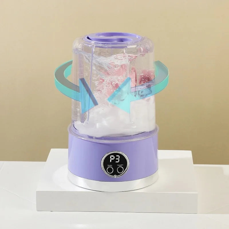 1L Mini Rechargeable Washing Machine Underwear Travel Portable Small Socks Washing Machine Dehydratable Portable Laundry Bucket