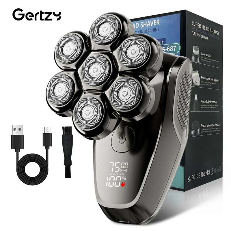 USB charging electric men's shaver standalone, hair clipper, seven blade head can be used as a bald head machine