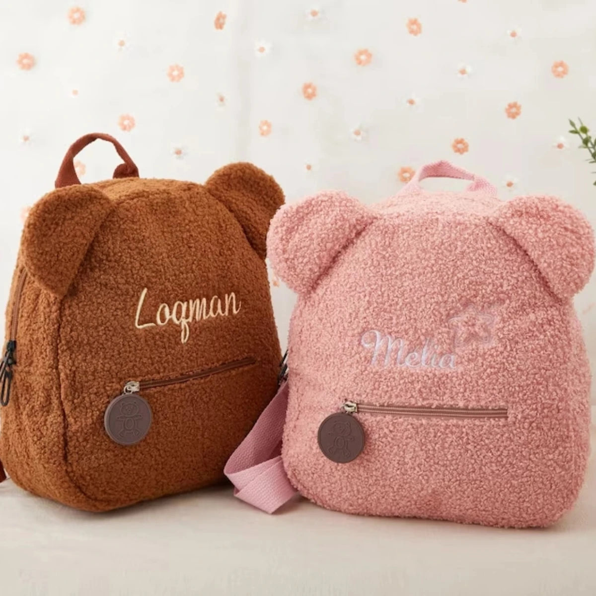 Personalized Custom name Embroidered Newborn letter Nursery Baby Bear backpack Cute cartoon Bag Gifts  Boy Girl children