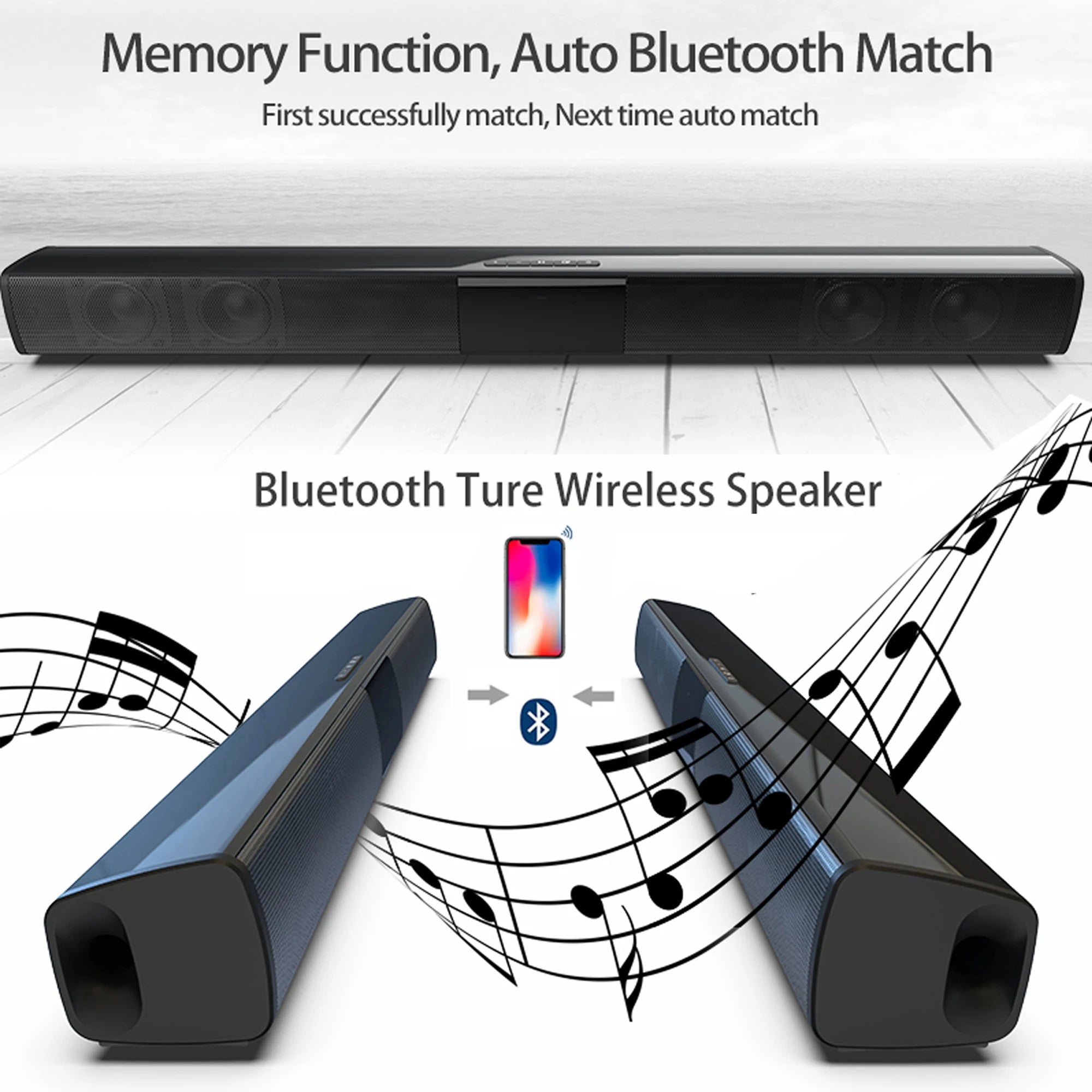 PHONEPACE Wireless Bluetooth Sound bar Speaker System Super Power Speaker Surround Stereo Home Theater TV Projector