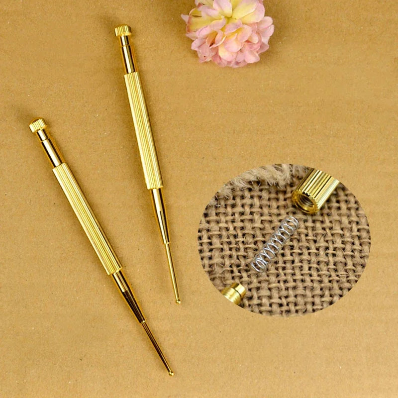 Pure Copper Acupressure Pen Elastic Ear Acupoint Massage Stick Improve Eyesight Acupuncture Point Massager Relax Body