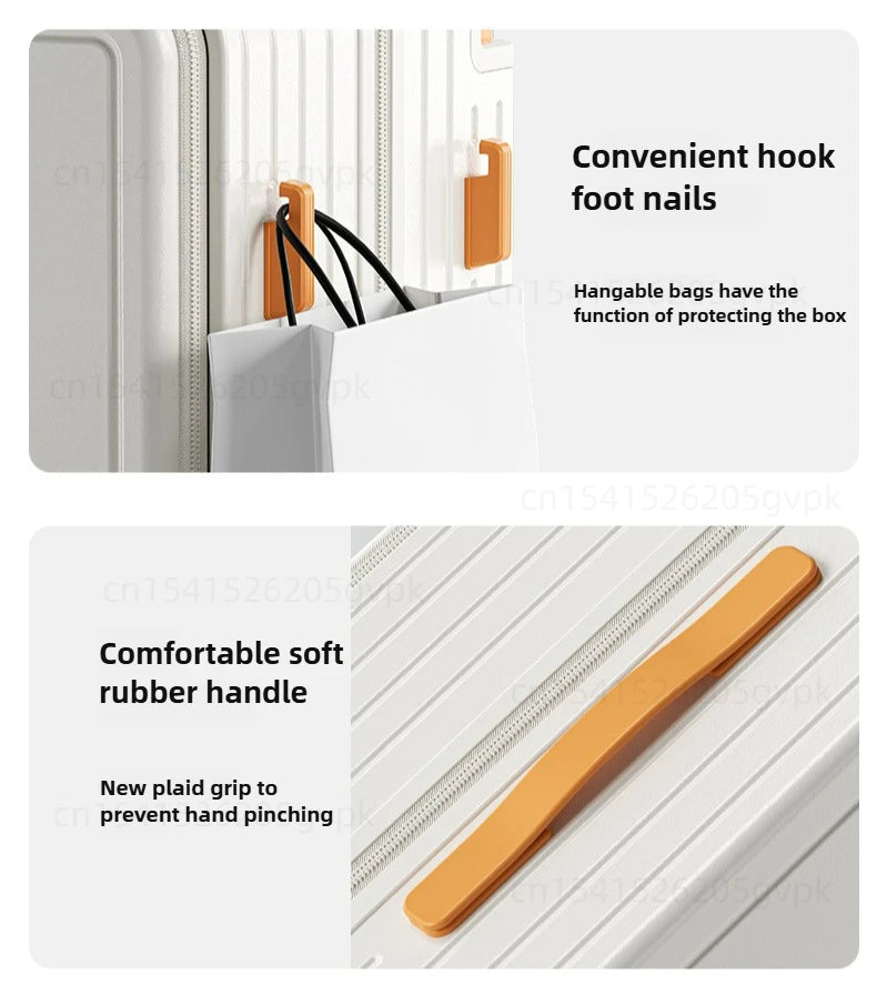 Front Opening Multi-Functional Suitcase Business Wide Trolley Luggage ABS+PC Large-capacity Password Box Travel Trolley Case