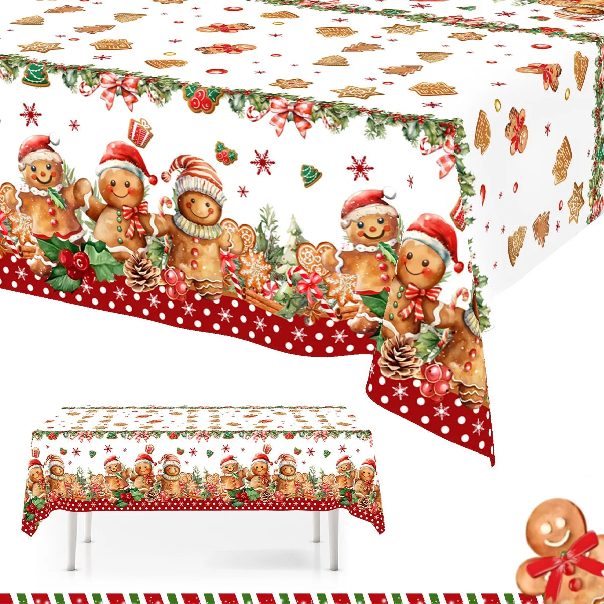 1/3pcs Christmas Tablecloth Christmas Decorations for Home 2025 Xmas Table Cover Navidad Gifts New Year 2026 Dining Table Deco