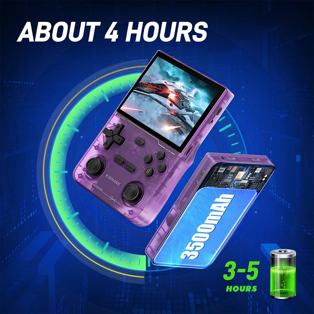 KINHANK K36 Retro Handheld Video Game Console 500nit 3.5 Inch IPS Screen 16000 Games Emulator for PS1/PSP/DC/N64/SS