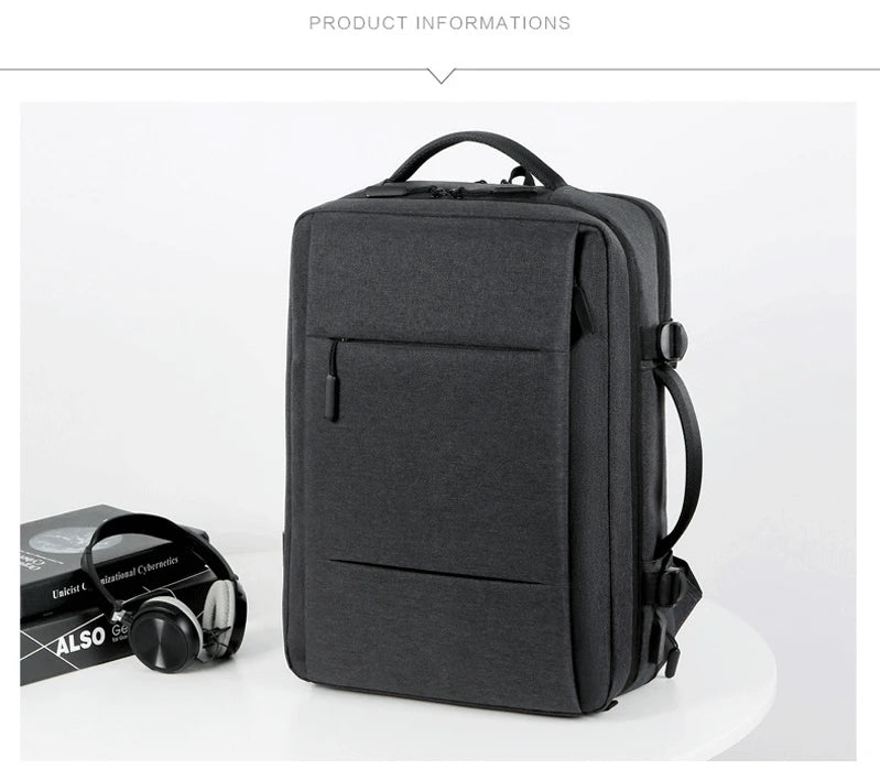 Travel Backpack Men Business Backpack School Expandable USB Bag Large Capacity Laptop Waterproof Fashion Backpack