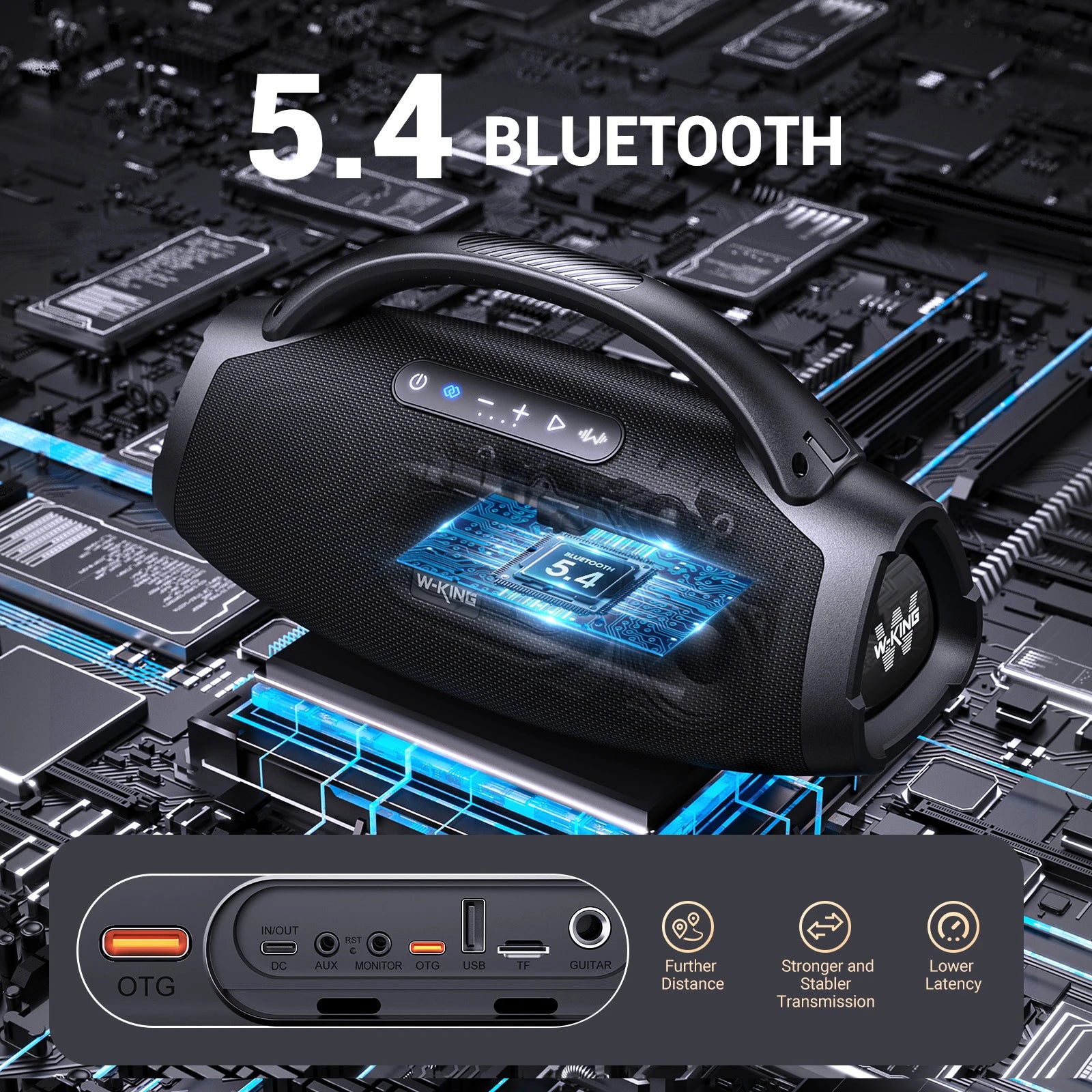 W-KING X20 Portable Bluetooth Speaker 200W RMS Outdoor Wireless Speaker IPX7 Waterproof Speaker Party Camping 24H Playtime