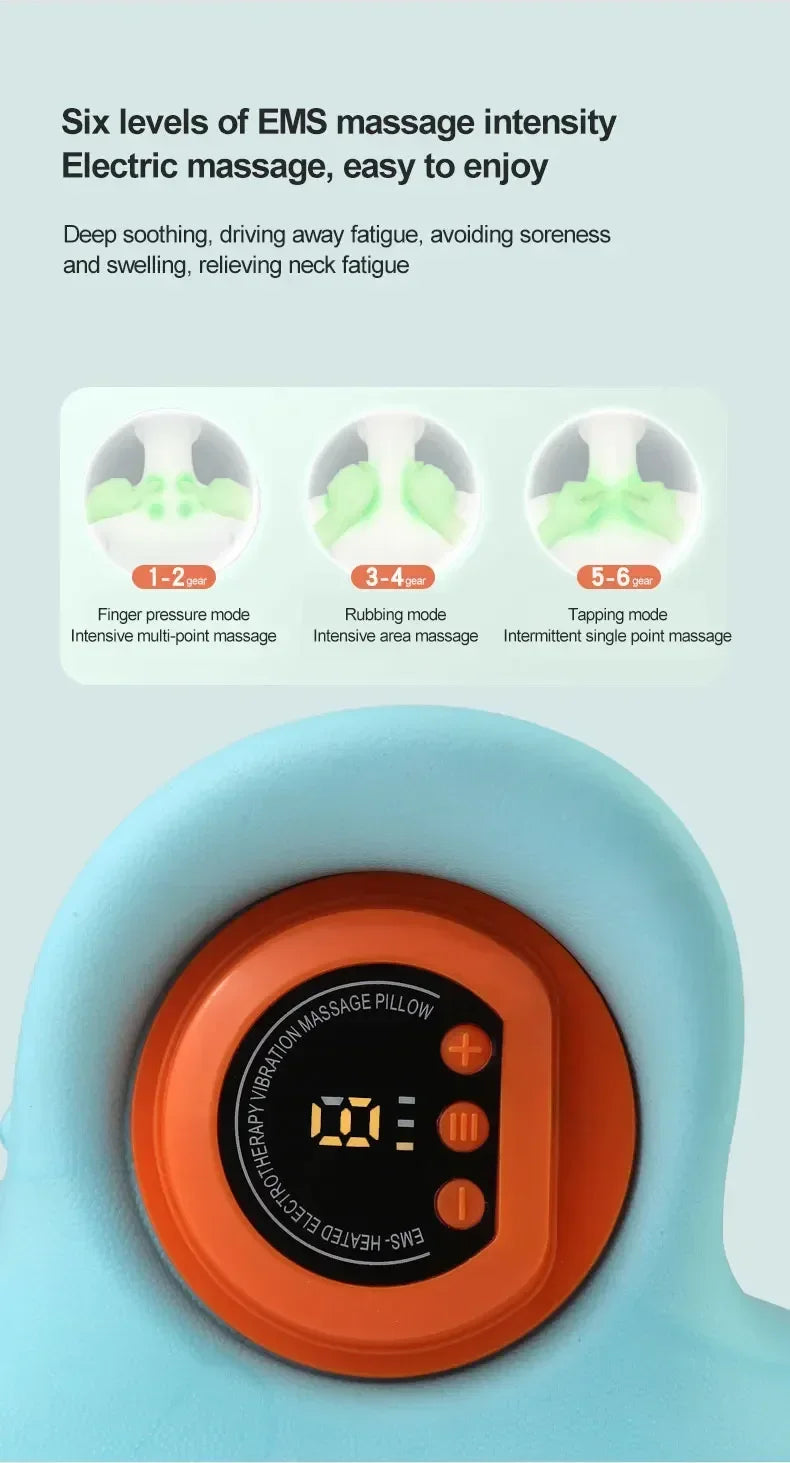 Electric Cervical Massager Neck Shoulder Stretcher Relaxer Chiropractic Traction Device Massage Pillow Cervical Spine Correction