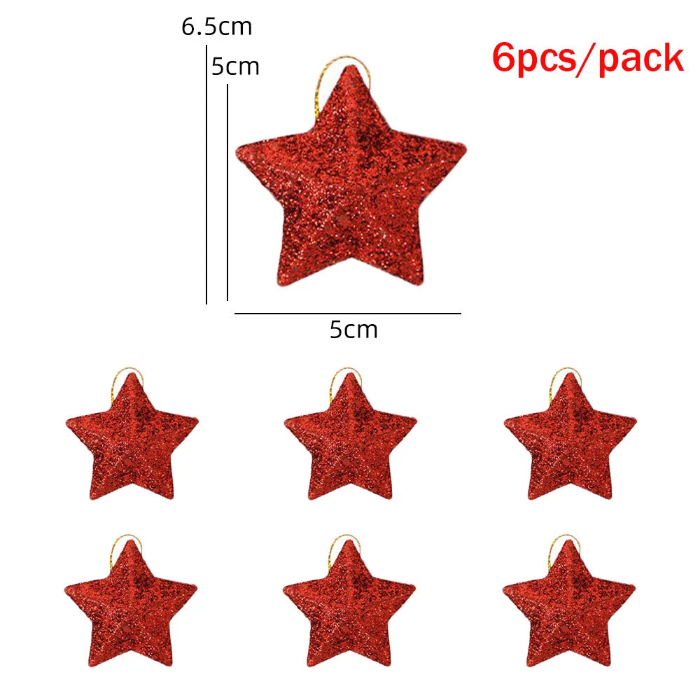Christmas decoration pendant, Christmas tree decoration, golden three-dimensional star pendant