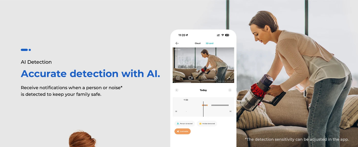 IMILAB C22 3K Security Indoor Camera - 360° View Home Camera with Color Night Vision for Baby/Pet Monitor WiFi6 AI Detection