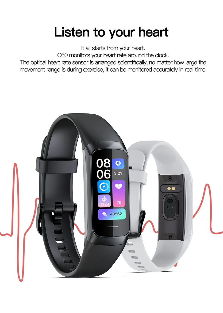 LIGE Amoled Smart Watch Men 2023 Smart Band Women Heart Rate Blood Smartwartch Waterproof Smart Bracelet Sport Fitness Tracker
