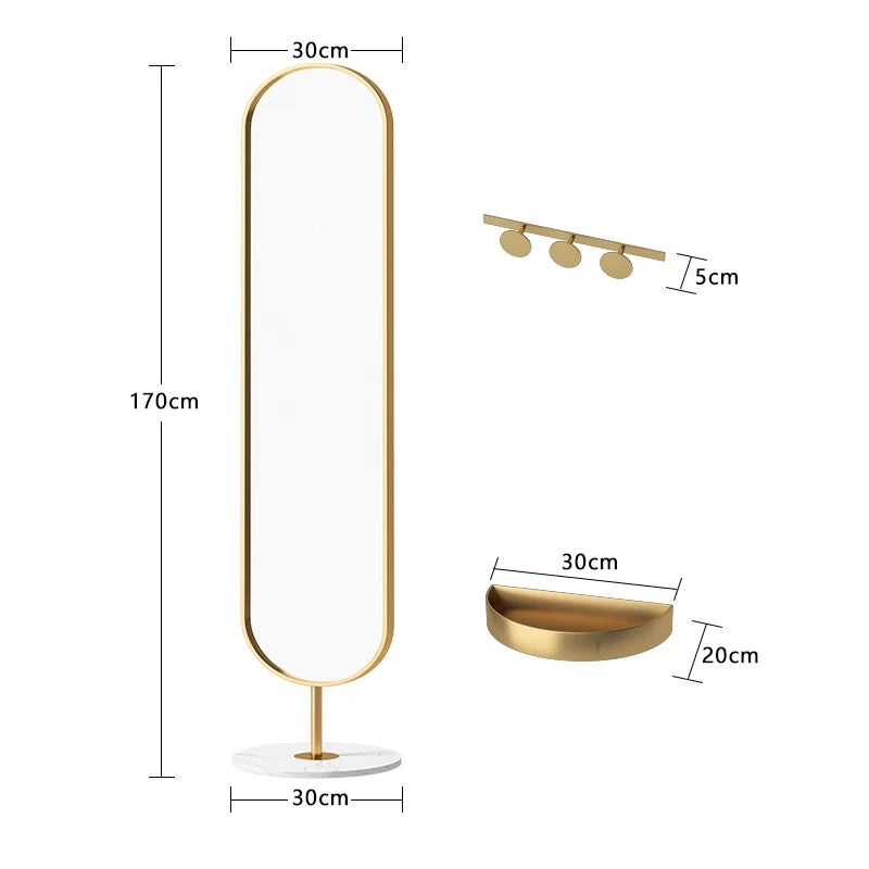 Floor Standing Mirror Decoration Modern Full Body Oval Bathroom Bedroom Mirror Funky Luxury Long Big Espelhos Home Products