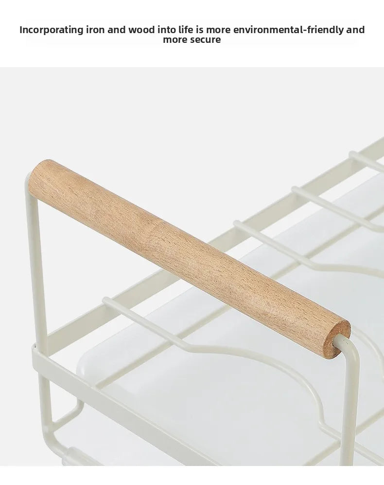 Home Kitchen Utensil Storage Kitchen Storage Rack Drainage-Free Dish Drying Rack Countertop Bowl & Utensil Storage Cabinet Rack