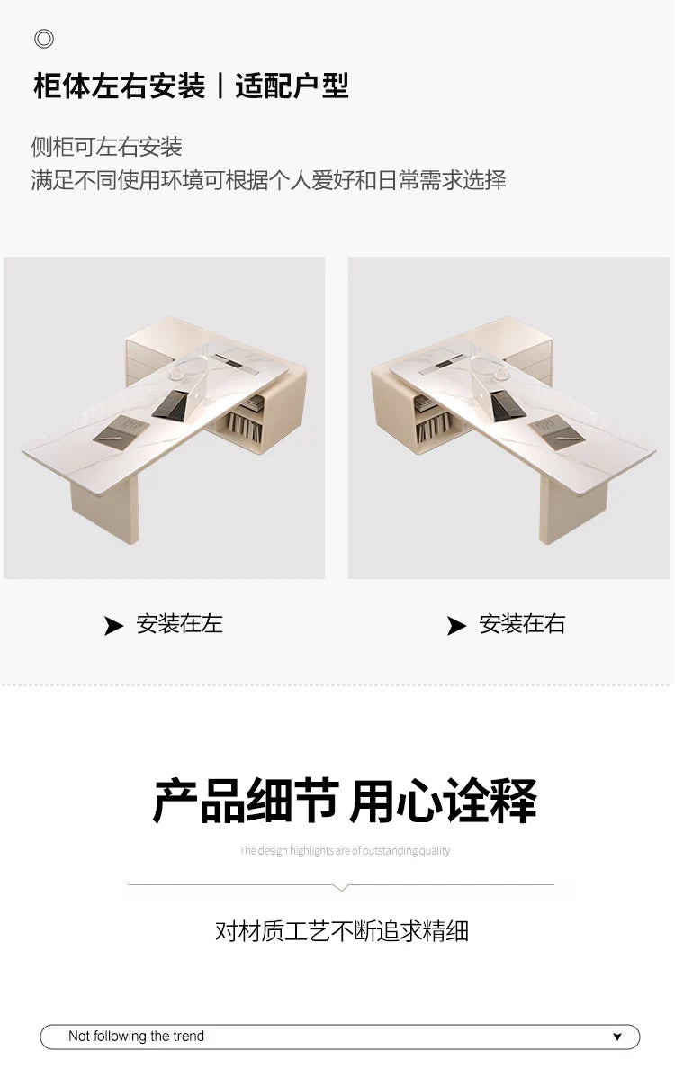 White minimalist office desk modern Elegant high-end design executive desk Mid century luxurymesa ordenador interior furniture